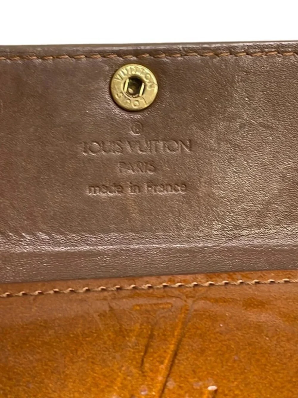LOUIS VUITTON Ludlow M91162 Bronze Monogram Vernis BJ0013 Coin Case